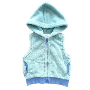 HA Fleece Light Blue Hooded Vest With Zipper Girls Size 90 (3)